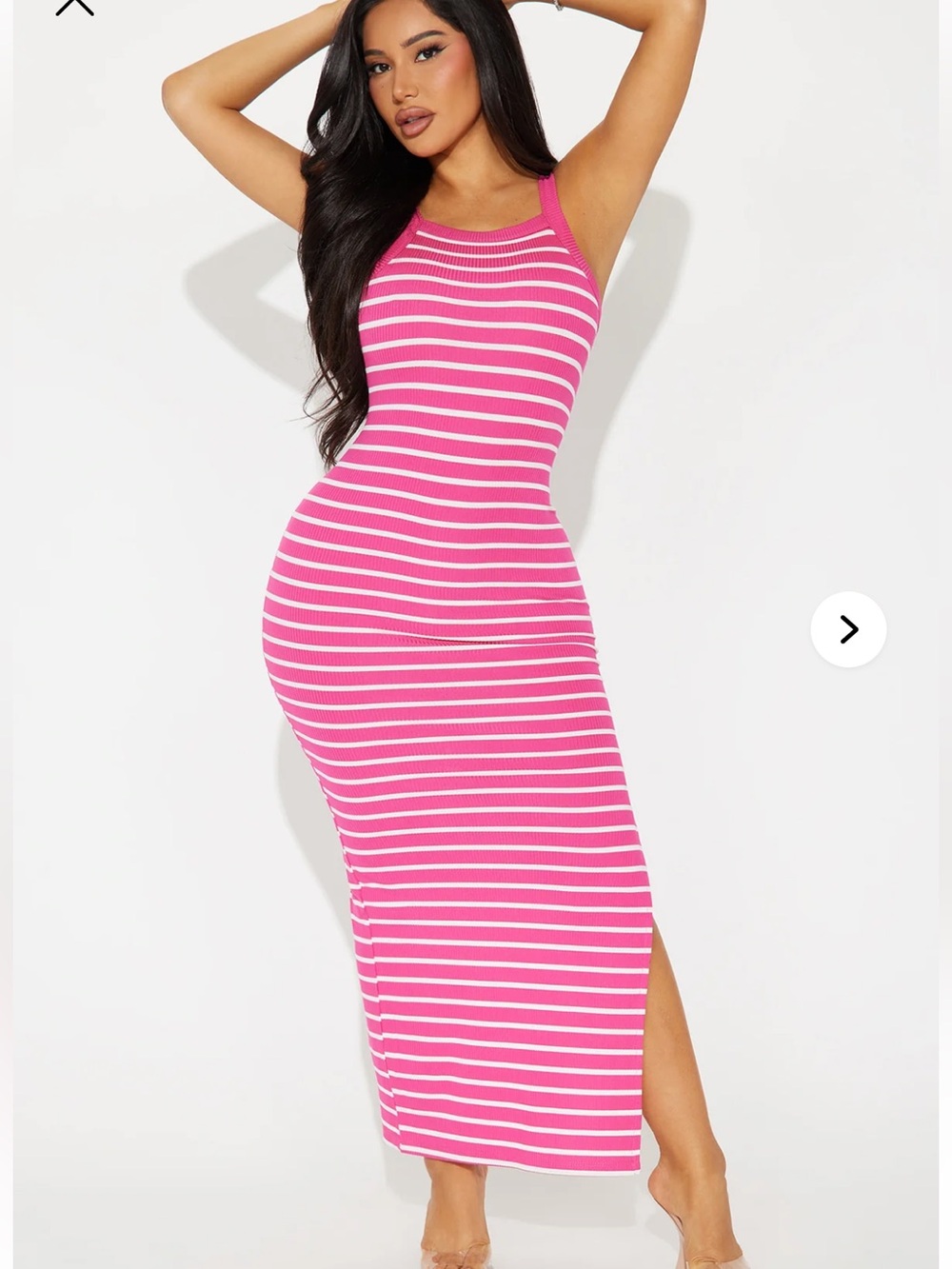 Women’s Pink Striped Midi Skirt - Sleek Summer Style
